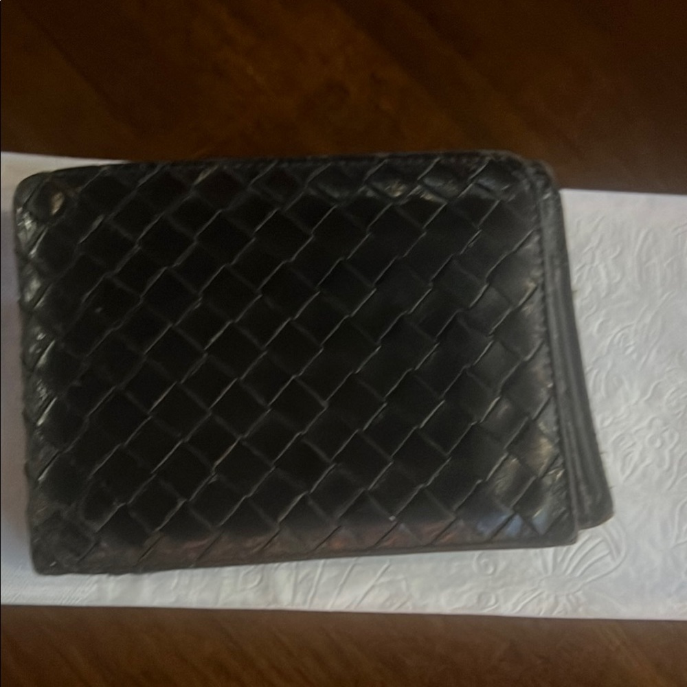 Bottega Veneta Black Woven Wallet